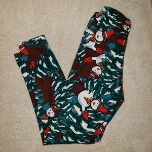 NWOT Lularoe Snowman s/m leggings